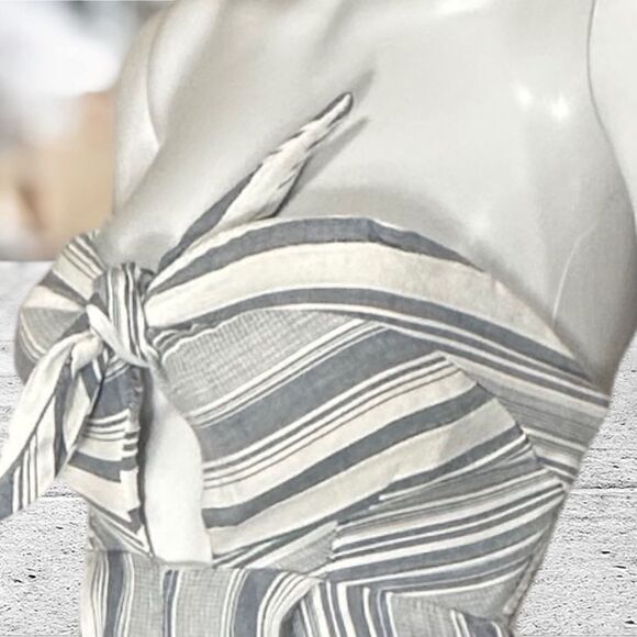 Red Carter 100% Cotton Strapless Striped Jumpsuit - Picture 5 of 8